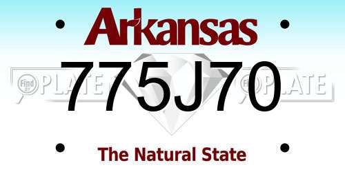 775J70 Arkansas License Plate