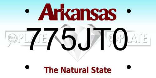 775JT0 Arkansas License Plate