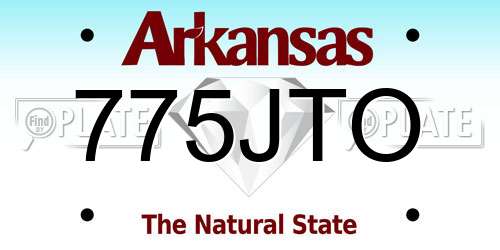 775JTO Arkansas License Plate