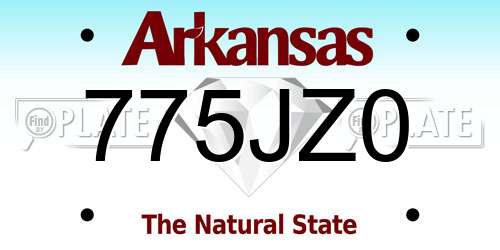 775JZ0 Arkansas License Plate