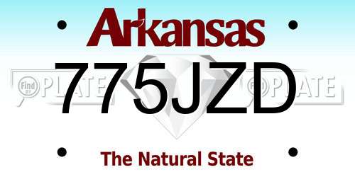 775JZD Arkansas License Plate