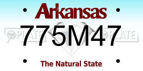 775M47 Arkansas License Plate