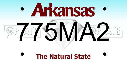 775MA2 Arkansas License Plate