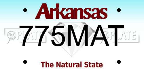 775MAT Arkansas License Plate