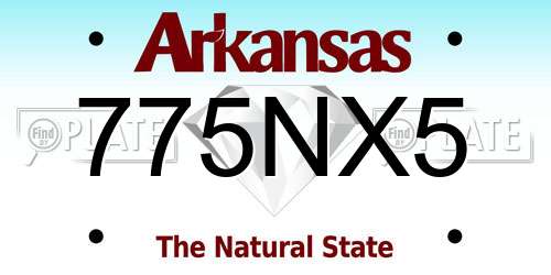 775NX5 Arkansas License Plate