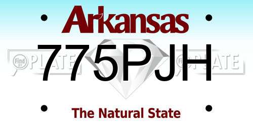 775PJH Arkansas License Plate