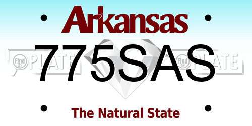 775SAS Arkansas License Plate