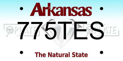 775TES Arkansas License Plate