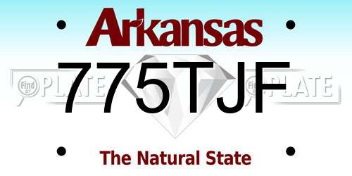775TJF Arkansas License Plate