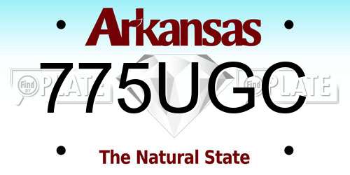 775UGC Arkansas License Plate