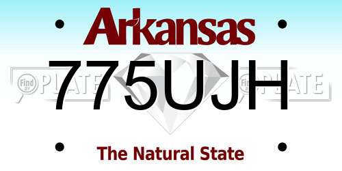 775UJH Arkansas License Plate