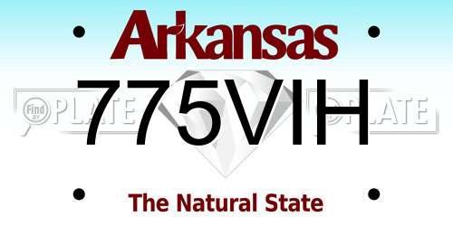 775VIH Arkansas License Plate