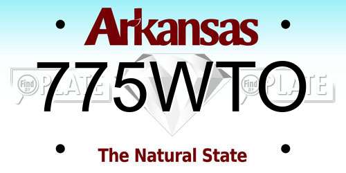 775WTO Arkansas License Plate