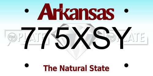 775XSY Arkansas License Plate