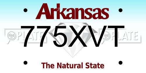 775XVT Arkansas License Plate