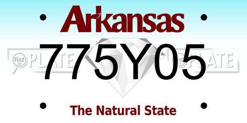775Y05 Arkansas License Plate