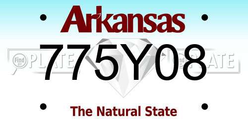 775Y08 Arkansas License Plate