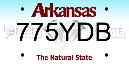 775YDB Arkansas License Plate