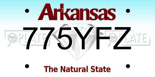 775YFZ Arkansas License Plate