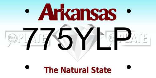 775YLP Arkansas License Plate