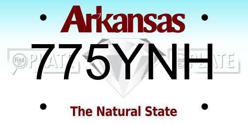 775YNH Arkansas License Plate