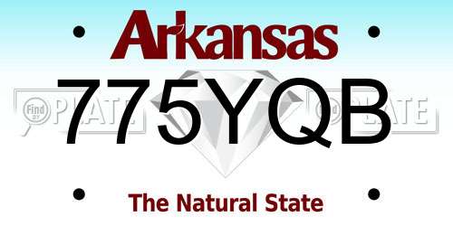 775YQB Arkansas License Plate