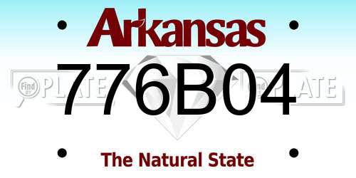 776B04 Arkansas License Plate