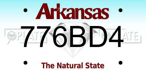 776BD4 Arkansas License Plate