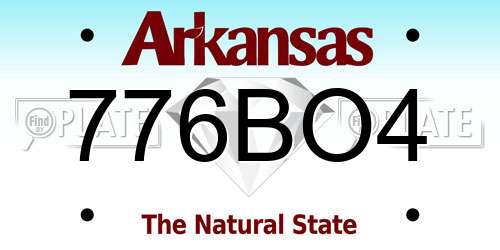 776BO4 Arkansas License Plate