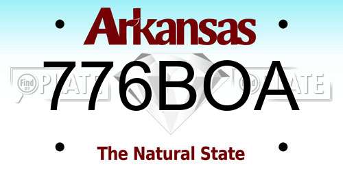 776BOA Arkansas License Plate