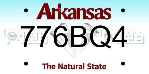 776BQ4 Arkansas License Plate