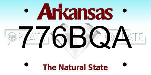776BQA Arkansas License Plate