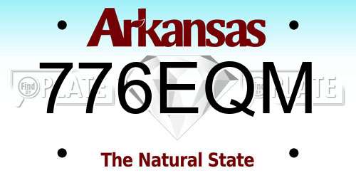 776EQM Arkansas License Plate