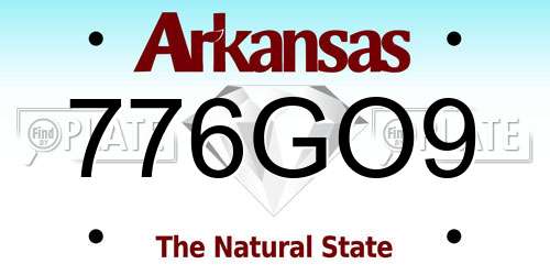 776GO9 Arkansas License Plate