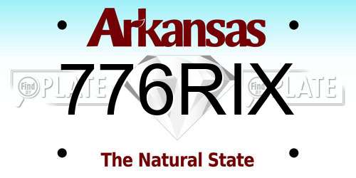776RIX Arkansas License Plate
