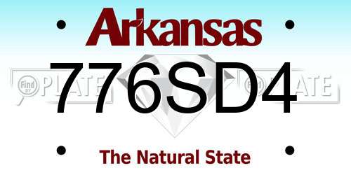 776SD4 Arkansas License Plate