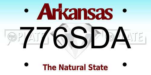 776SDA Arkansas License Plate