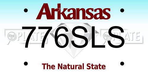 776SLS Arkansas License Plate