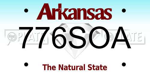 776SOA Arkansas License Plate