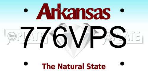 776VPS Arkansas License Plate