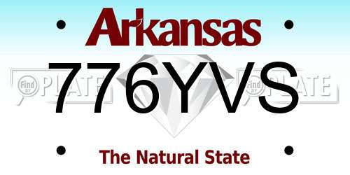 776YVS Arkansas License Plate