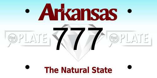 777 Arkansas License Plate