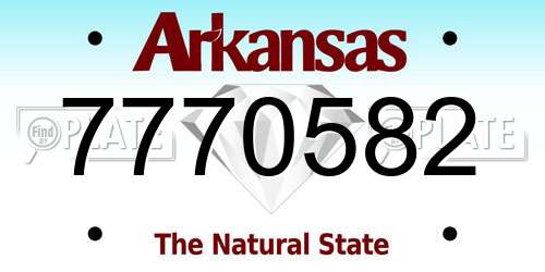 7770582 Arkansas License Plate