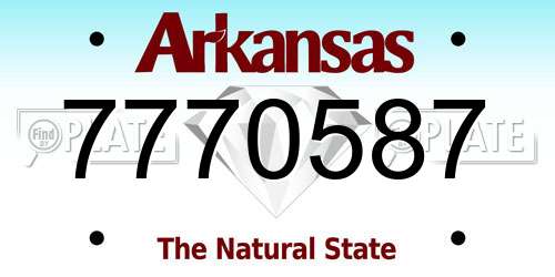 7770587 Arkansas License Plate