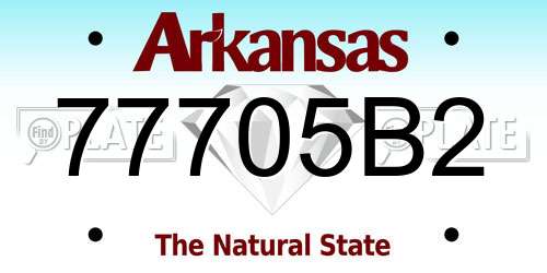77705B2 Arkansas License Plate