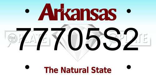 77705S2 Arkansas License Plate