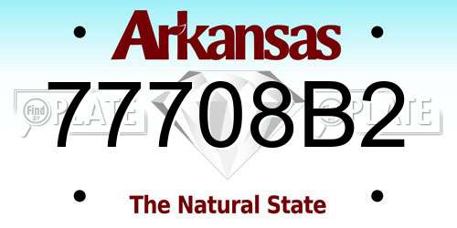 77708B2 Arkansas License Plate
