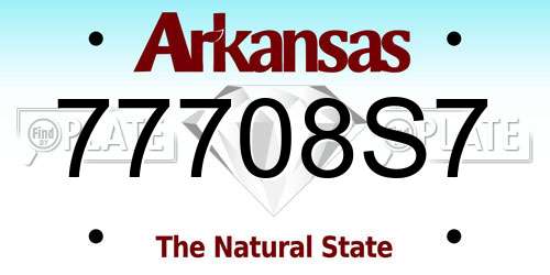 77708S7 Arkansas License Plate