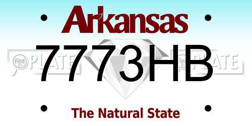 7773HB Arkansas License Plate