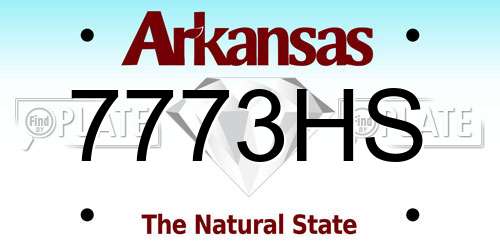 7773HS Arkansas License Plate